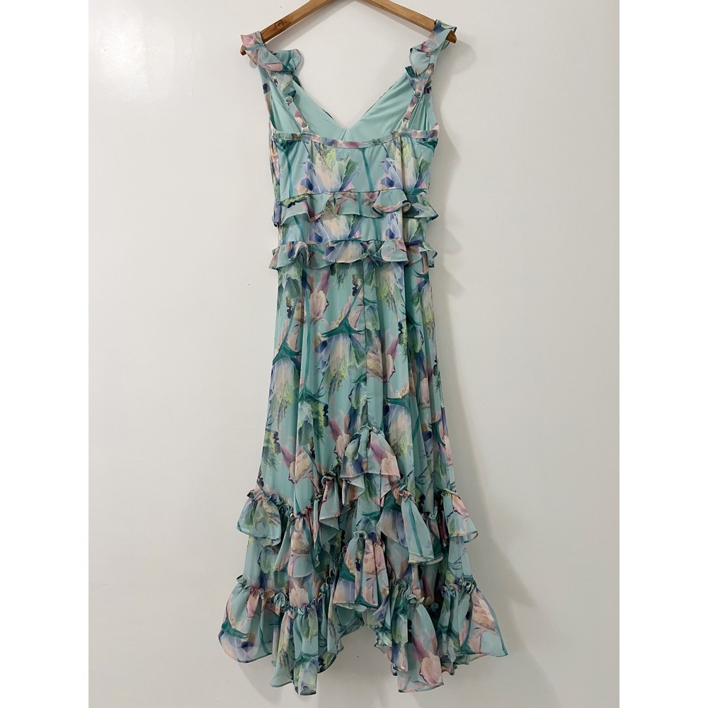 Adrianna Papell Pastel Floral Ruffled Midi Dress - Picture 8 of 13
